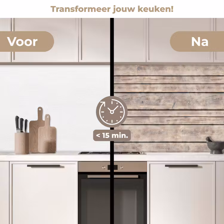 Keuken achterwand - Brocante - Patronen - Hout - Planken — 2