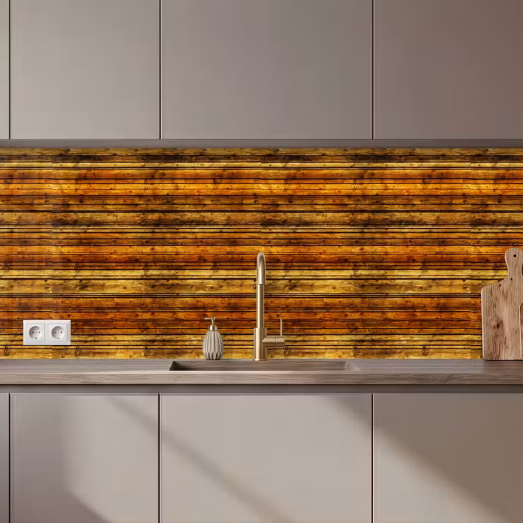Keuken achterwand - Vintage - Hout - Patronen - Planken — 1