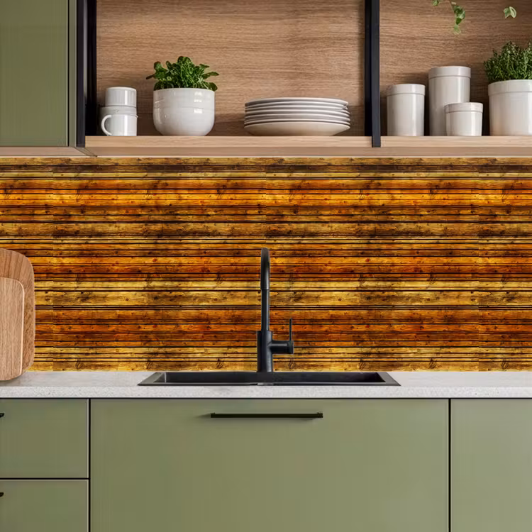 Keuken achterwand - Vintage - Hout - Patronen - Planken — 5