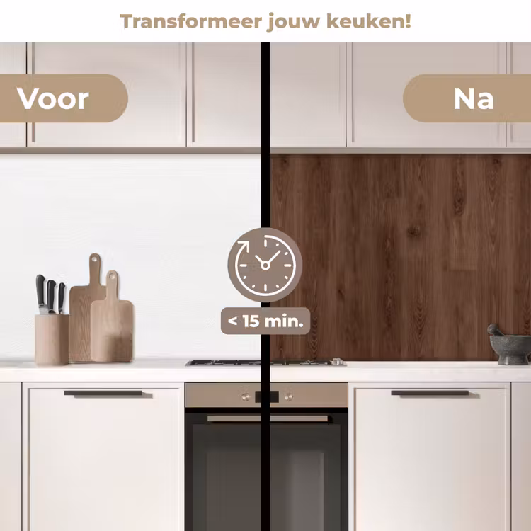 Keuken achterwand - Bruin - Patronen - Hout — 2