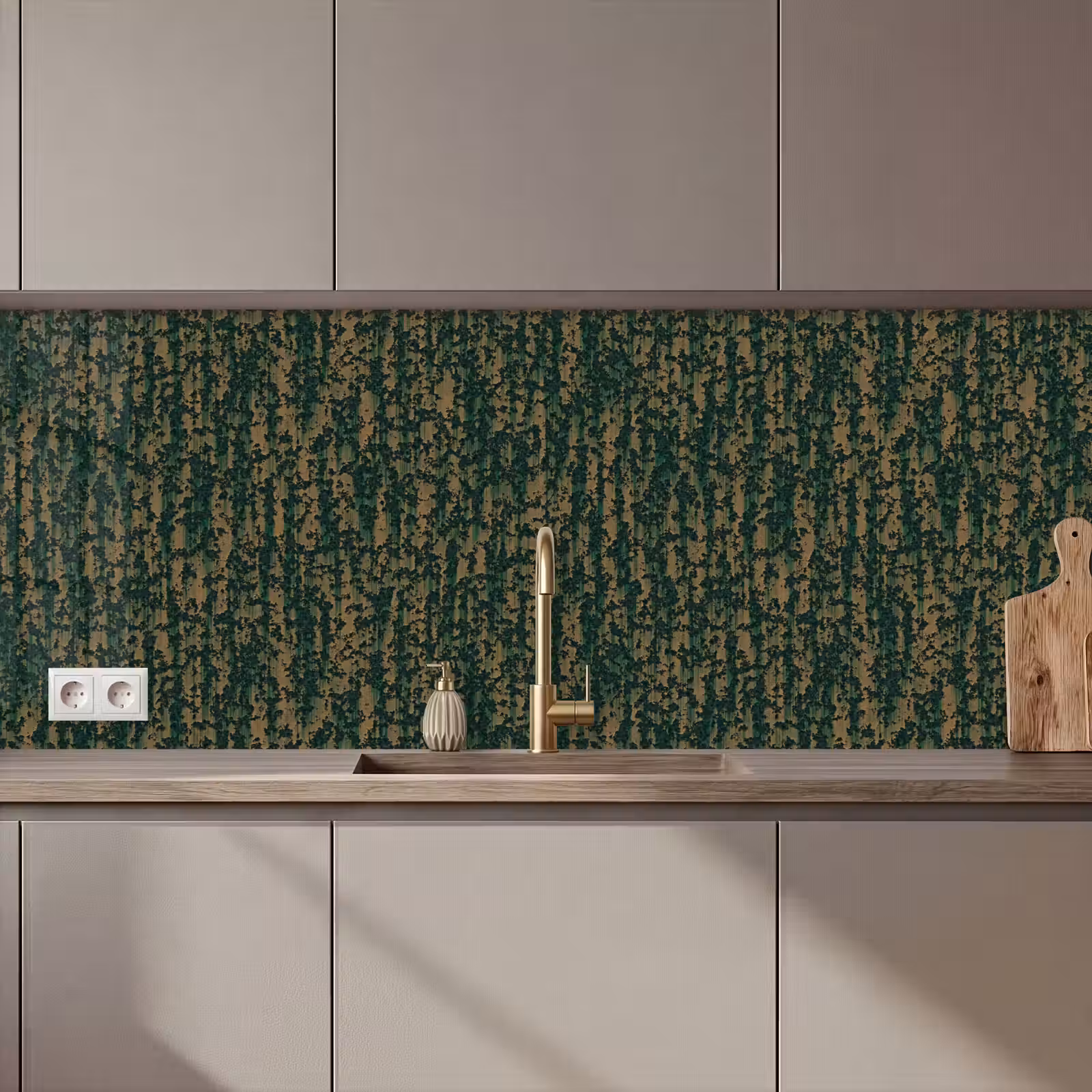 Keuken achterwand - Groen - Bruin - Vlekken - Roest — 1