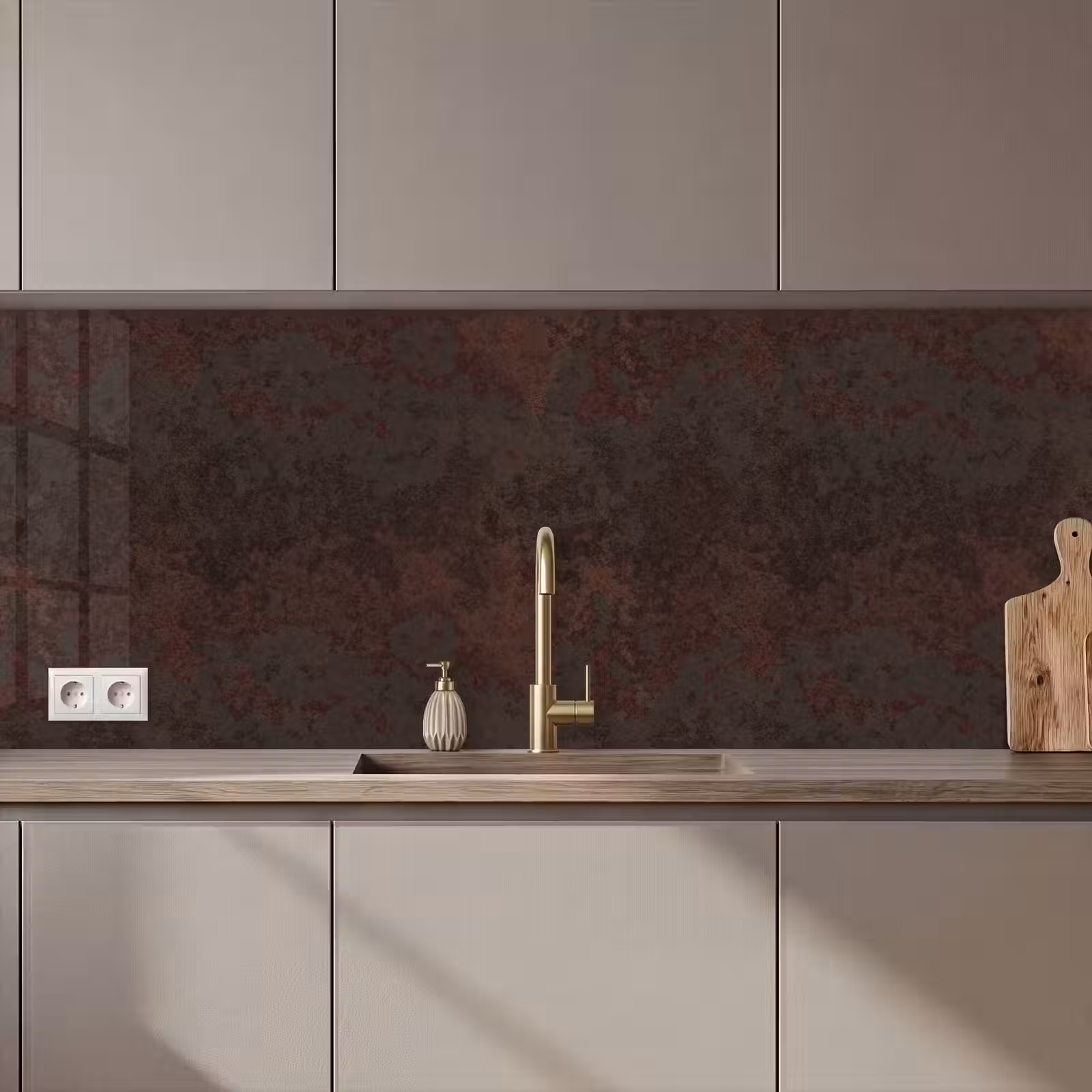 Keuken achterwand - Metaal - Roest - Donker - Bruin — 1