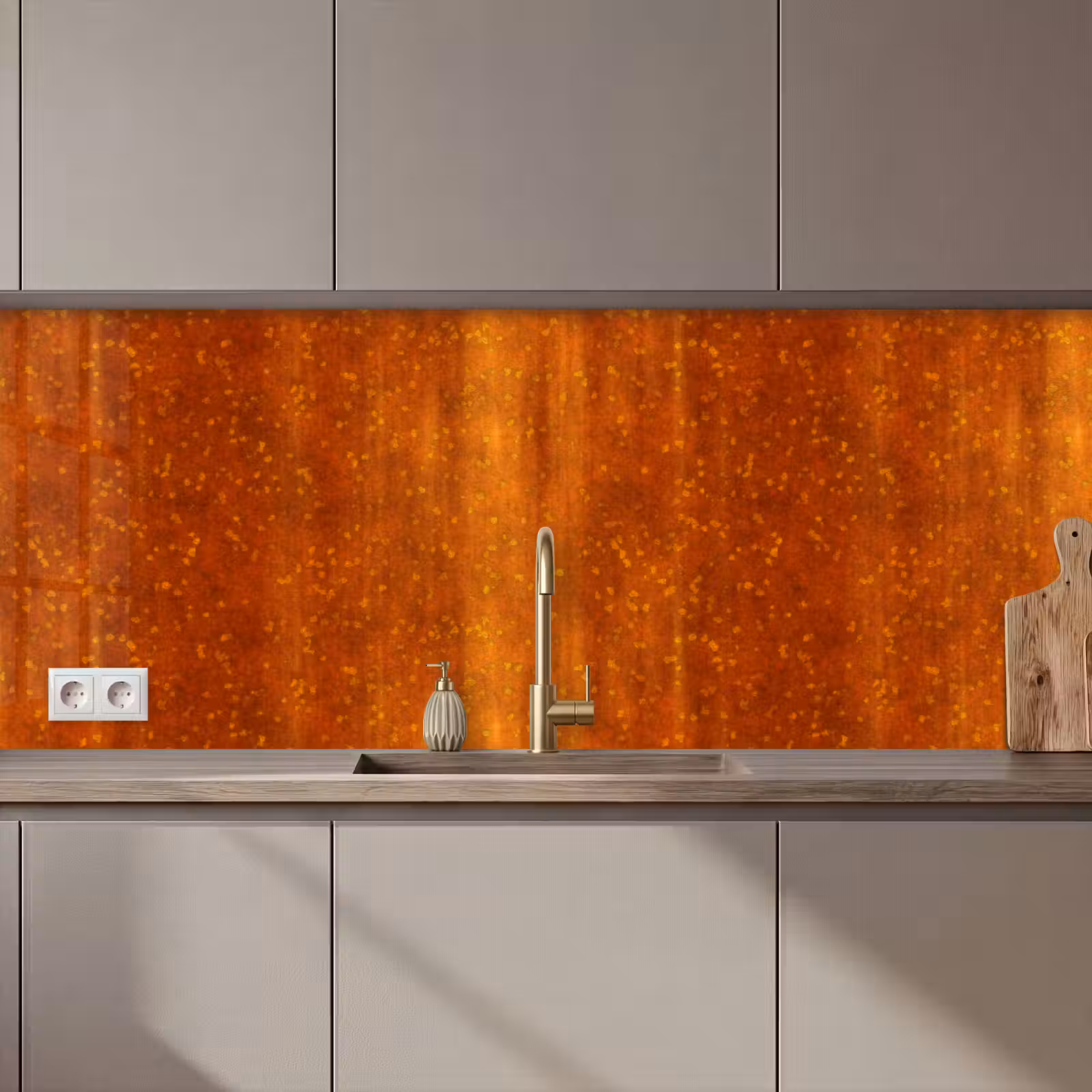 Keuken achterwand - Roest - Oranje - Rood - Vlekken — 1