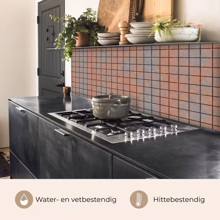 Keuken achterwand - Blauw - Bruin - Vlekken - Vierkant — 3