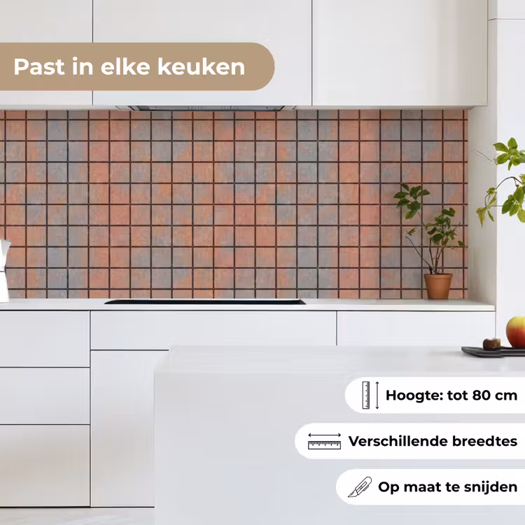 Keuken achterwand - Blauw - Bruin - Vlekken - Vierkant — 4