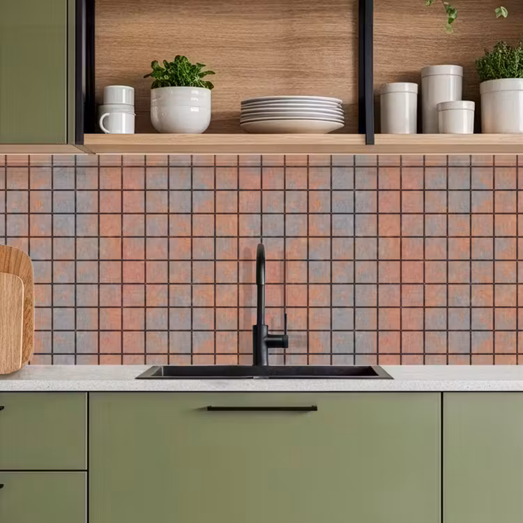 Keuken achterwand - Blauw - Bruin - Vlekken - Vierkant — 5