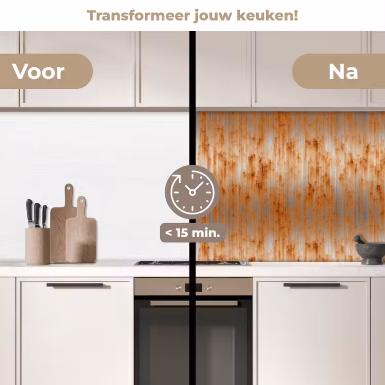 Keuken achterwand - Metaal - Grijs - Oranje - Roest — 2