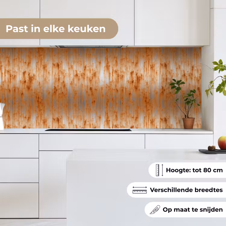 Keuken achterwand - Metaal - Grijs - Oranje - Roest — 4