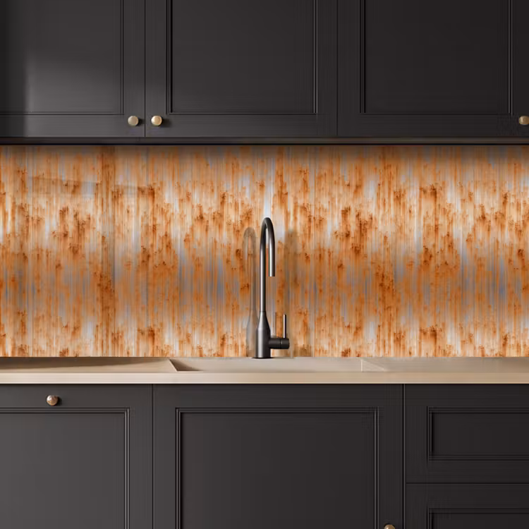Keuken achterwand - Metaal - Grijs - Oranje - Roest — 6