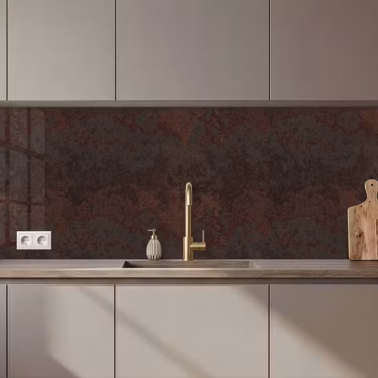 Keuken achterwand - Metaal - Roest - Donker - Bruin — 1