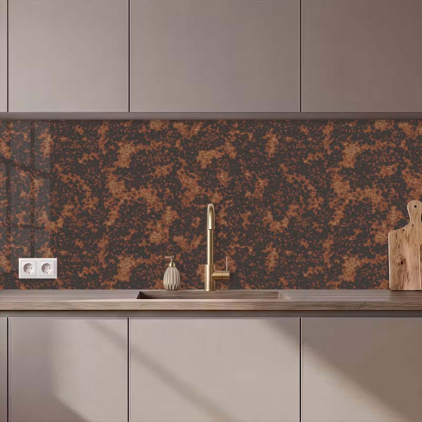 Keuken achterwand - Zwart - Vlekken - Roest - Bruin — 1