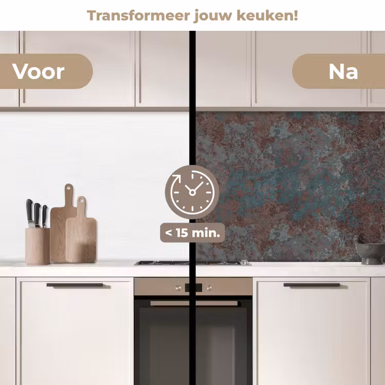 Keuken achterwand - Blauw - Grijs - Roest - Patroon — 2