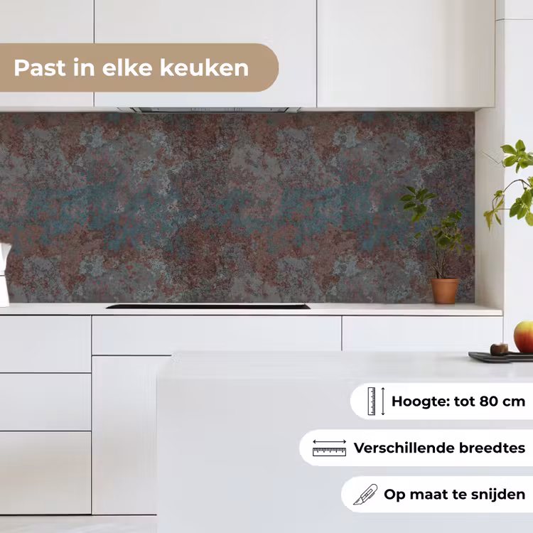 Keuken achterwand - Blauw - Grijs - Roest - Patroon — 4