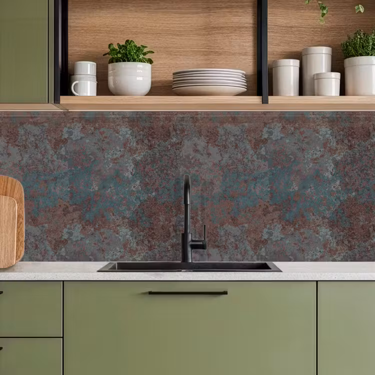 Keuken achterwand - Blauw - Grijs - Roest - Patroon — 5
