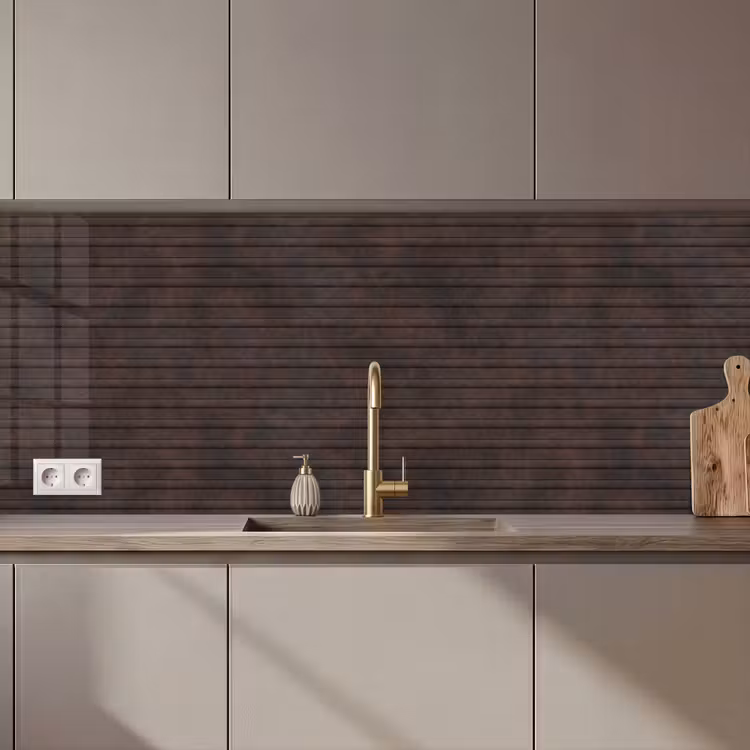 Keuken achterwand - Donkerbruin - Roest - Strepen - Patroon — 1