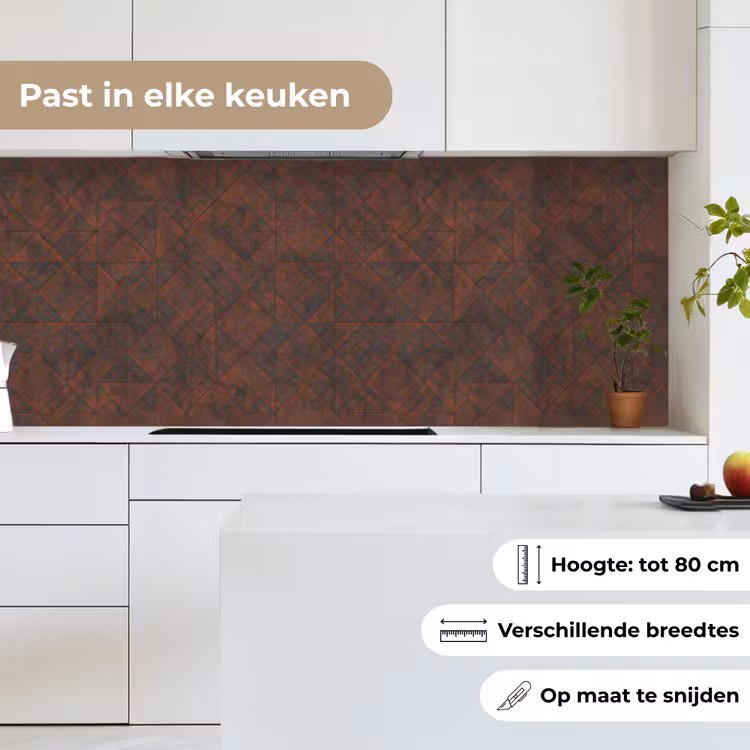 Keuken achterwand - Patroon - Geometrisch - Bruin - Roest — 4