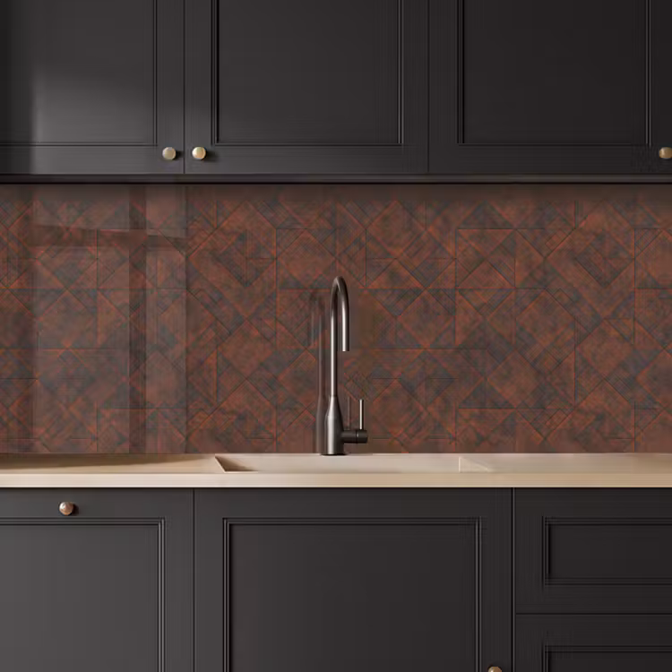 Keuken achterwand - Patroon - Geometrisch - Bruin - Roest — 6