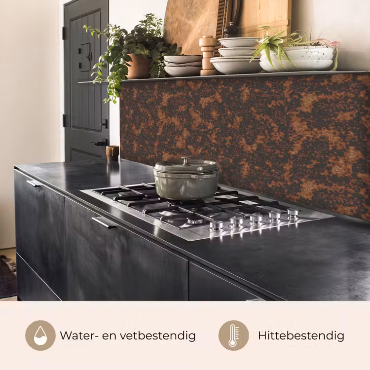 Keuken achterwand - Zwart - Vlekken - Roest - Bruin — 3