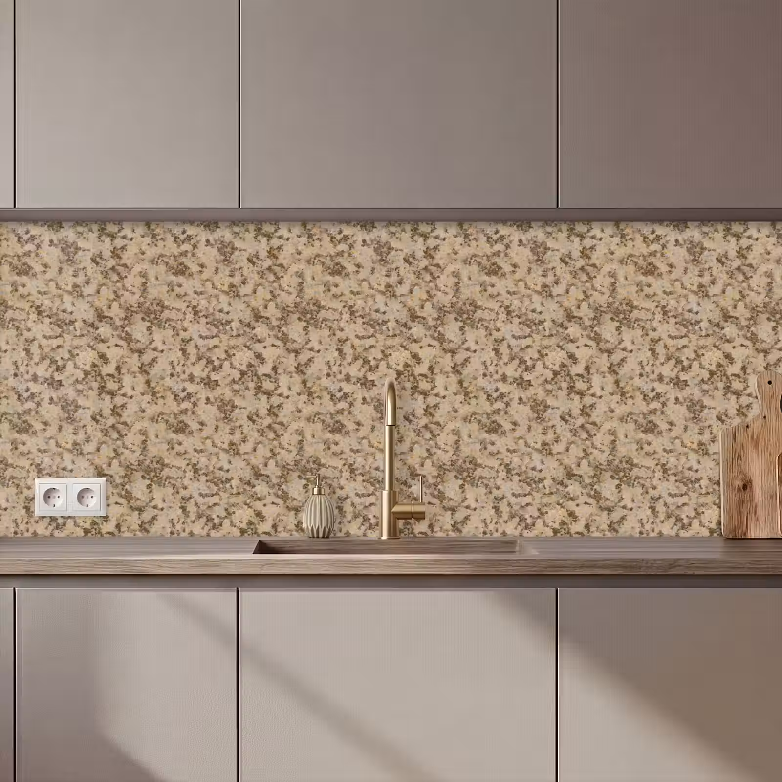 Keuken achterwand - Bruin - Grijs - Patroon — 1
