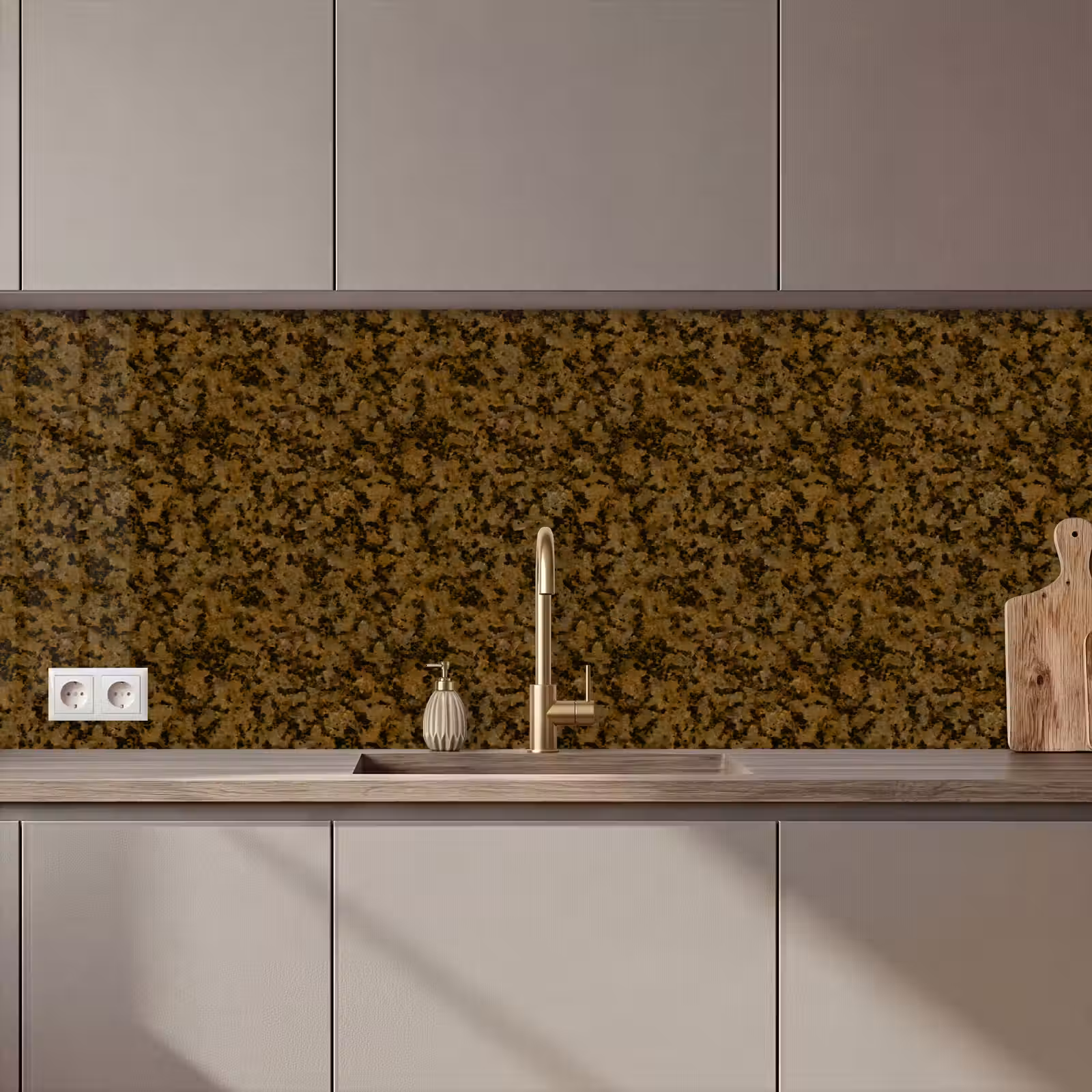 Keuken achterwand - Bruin - Vlekken - Graniet — 1