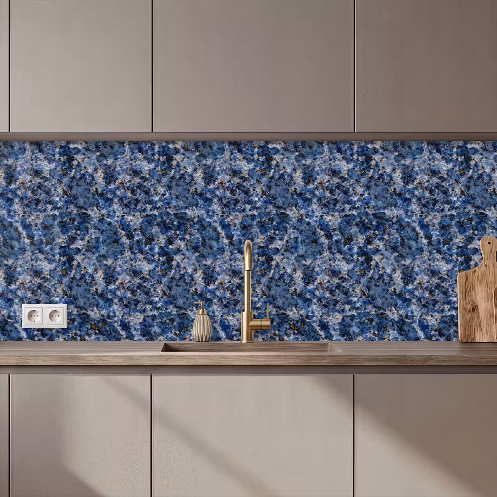 Keuken achterwand - Graniet - Blauw - Koel — 1
