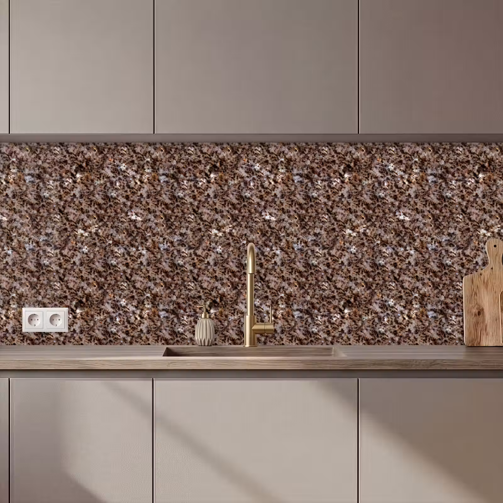 Keuken achterwand - Graniet - Bruin - Structuur — 1