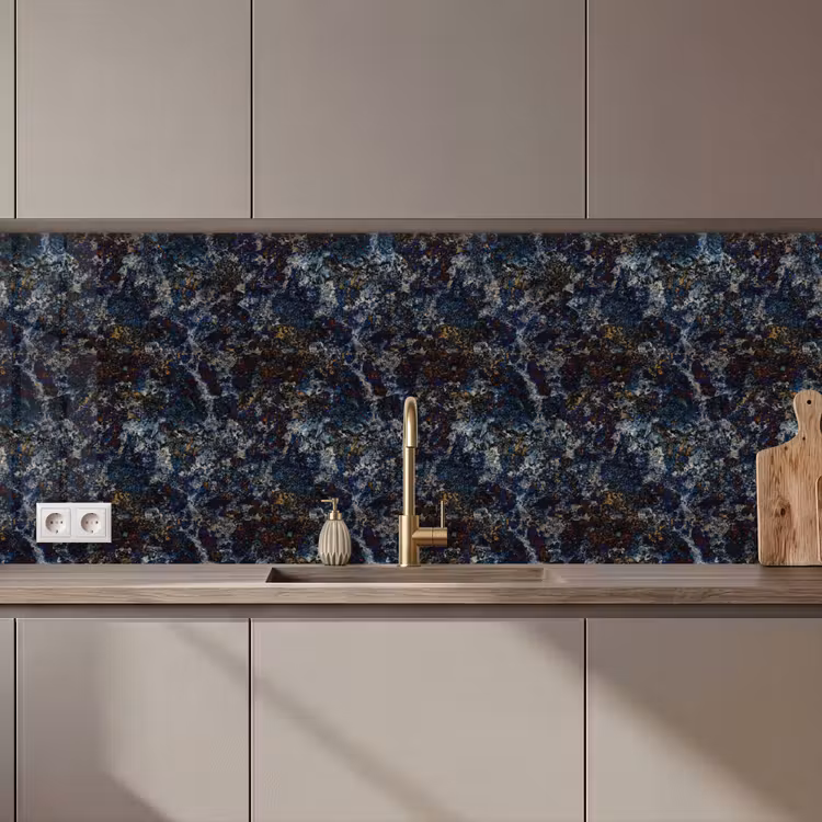 Keuken achterwand - Blauw - Graniet - Donker — 1