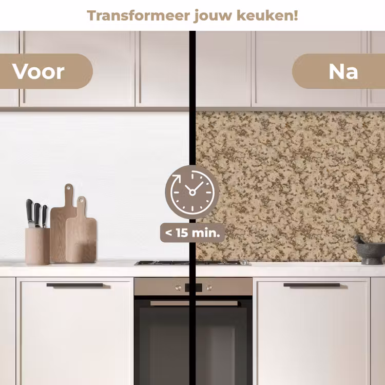 Keuken achterwand - Bruin - Grijs - Patroon — 2