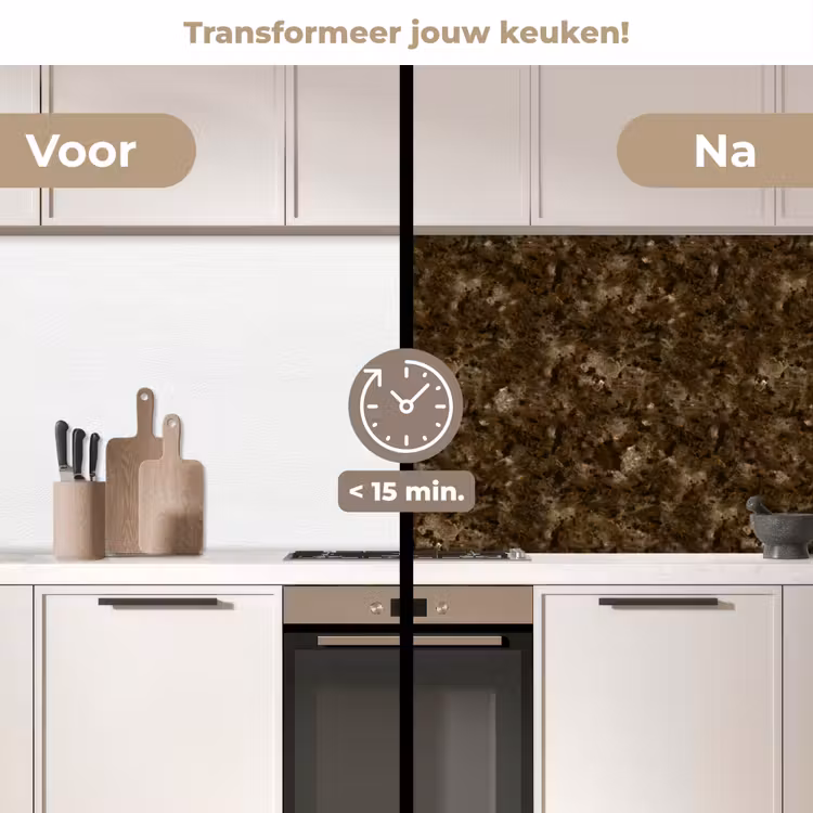 Keuken achterwand - Donker - Graniet - Bruin — 2