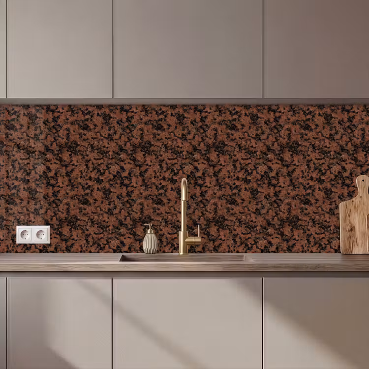 Keuken achterwand - Graniet - Rood - Zwart — 1