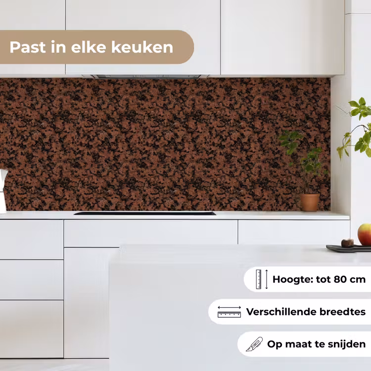 Keuken achterwand - Graniet - Rood - Zwart — 4
