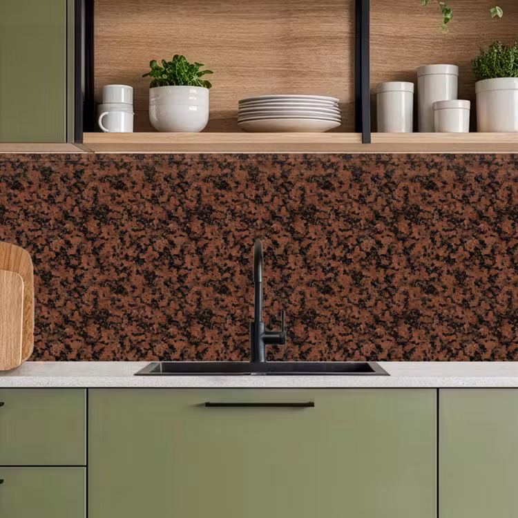 Keuken achterwand - Graniet - Rood - Zwart — 5