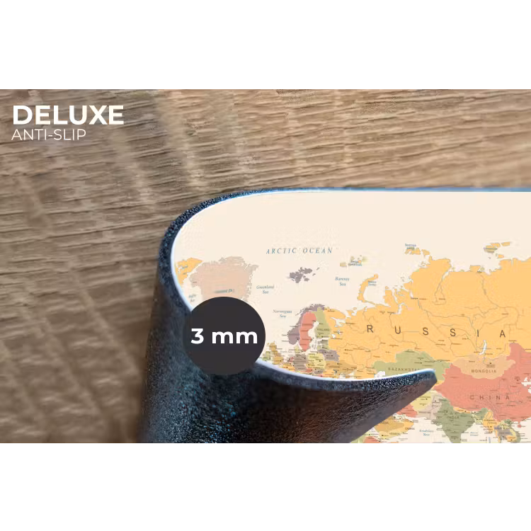 Placemat - 6 stuks - Wereldkaart - Realistisch - Beige — 4