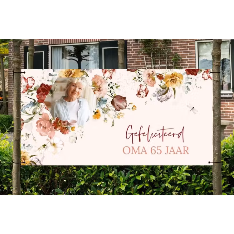 Spandoek - Verjaardag - Bloemen — 1