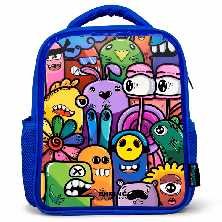 Rugzak kind - blauw - Grappige kleurrijke monsters — 1