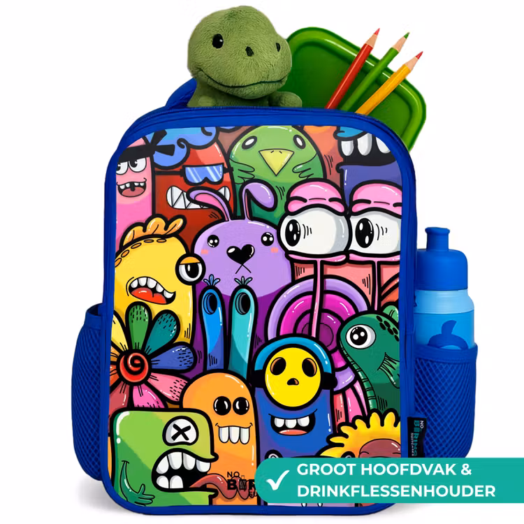 Rugzak kind - blauw - Grappige kleurrijke monsters — 6