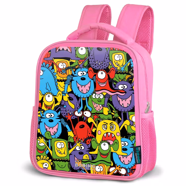 Rugzak kind - roze - Monsters met Felle Kleuren — 4
