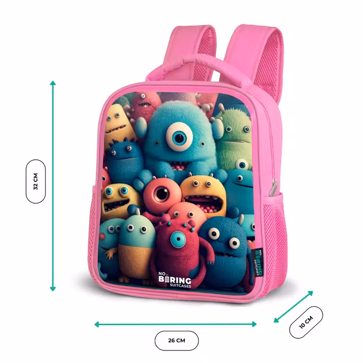Rugzak kind - roze - Zachte en bolle monsters — 3