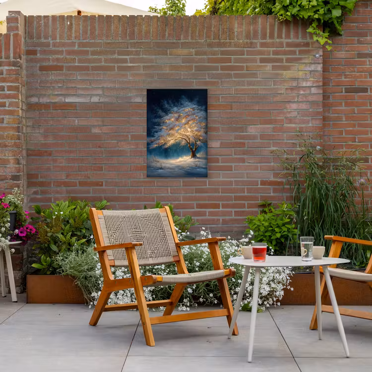 Buiten canvas - Levensboom - Nacht - Donker - Blauw — 2