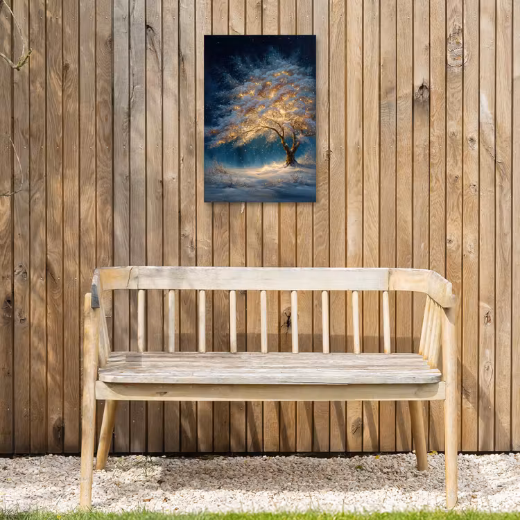 Buiten canvas - Levensboom - Nacht - Donker - Blauw — 3