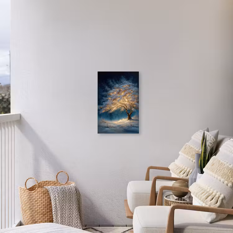 Buiten canvas - Levensboom - Nacht - Donker - Blauw — 4