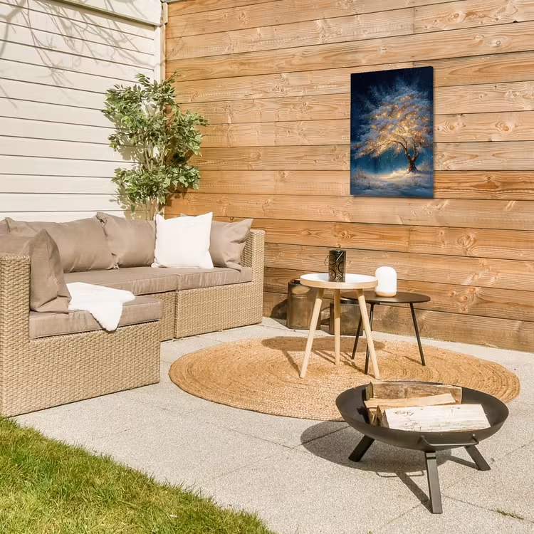 Buiten canvas - Levensboom - Nacht - Donker - Blauw — 5