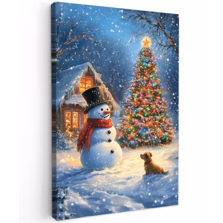 Buiten canvas - Kerstwonder - Winteravond - Kleurrijk — 1