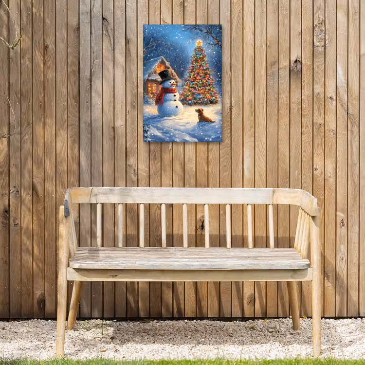 Buiten canvas - Kerstwonder - Winteravond - Kleurrijk — 3