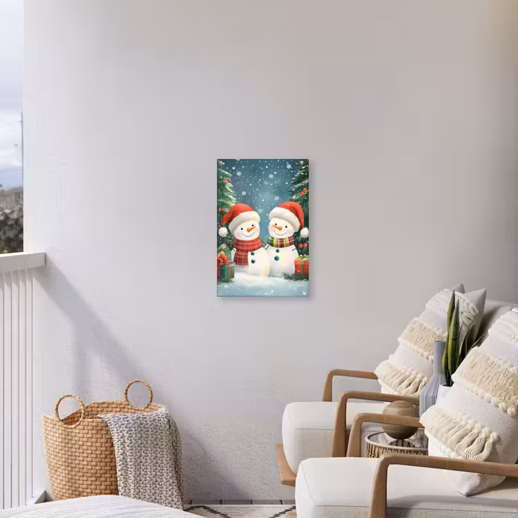 Buiten canvas - Sneeuwpop - Kerstsneeuw - Groen - Rood — 4