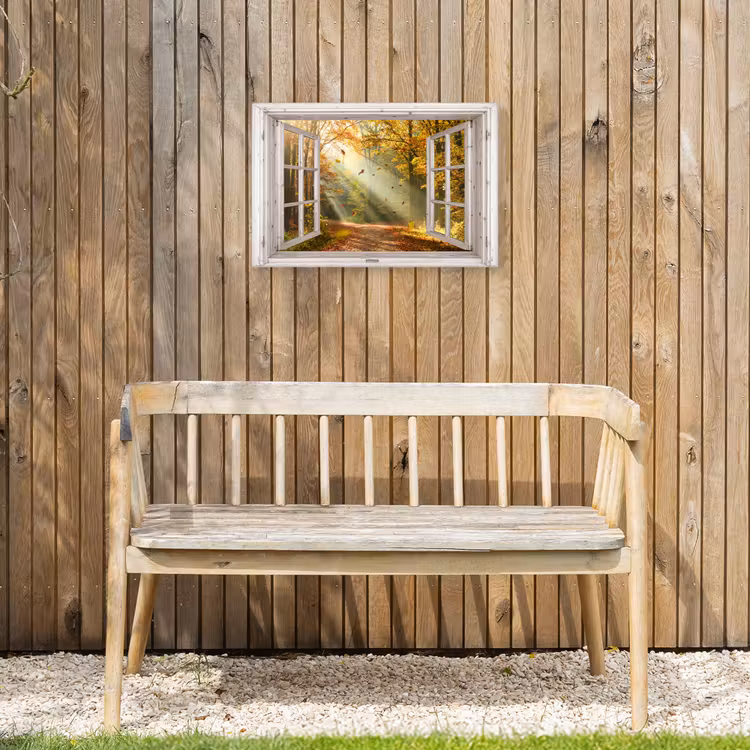 Buiten canvas - Bos - Bomen - Herfst - Zon - Herfstbladeren - Natuur - Doorkijk — 3