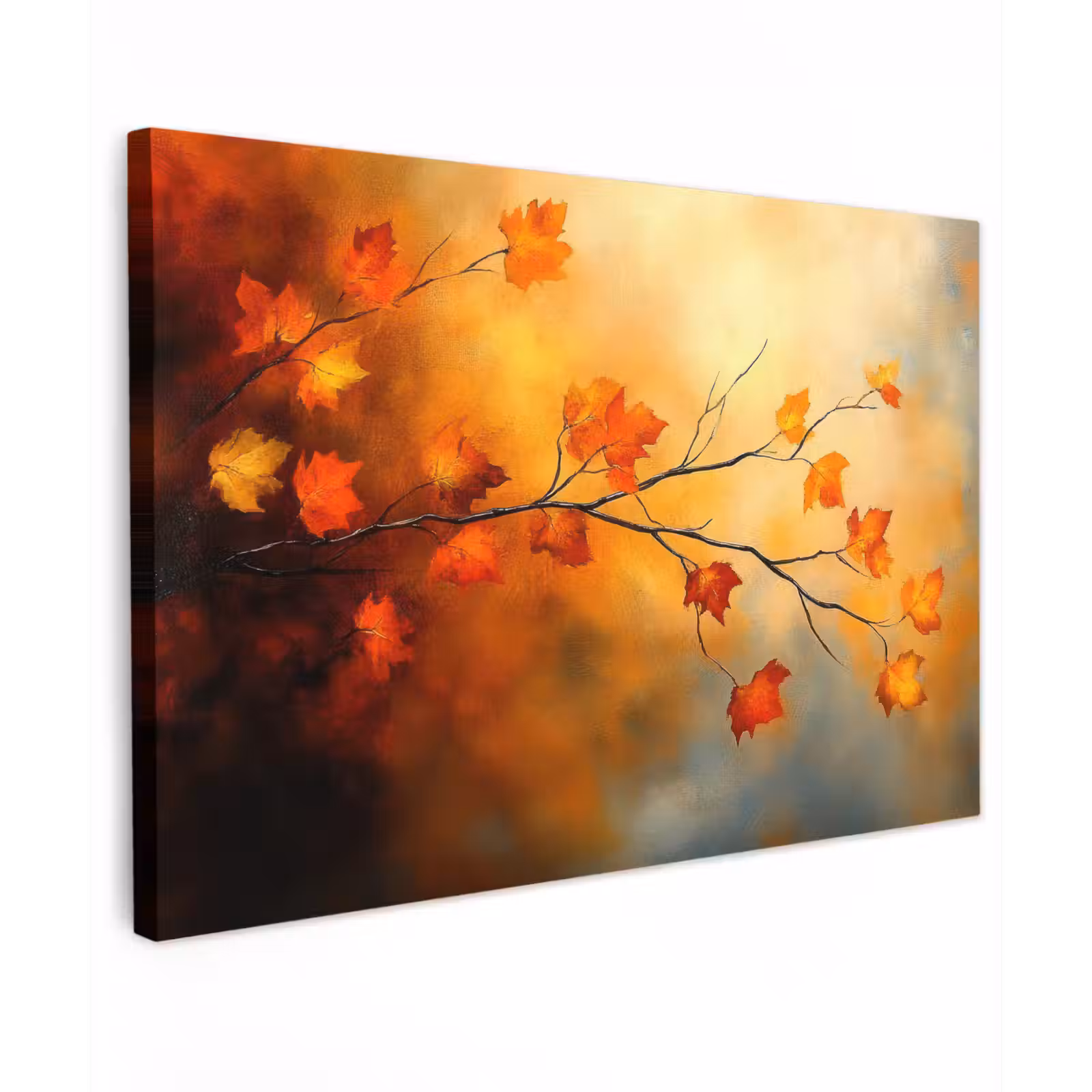 Buiten canvas - Herfstbladeren - Oranje - Abstract - Herfsttakken - Natuur — 1