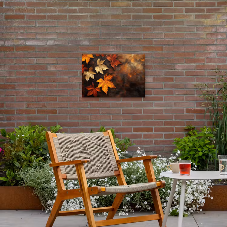 Buiten canvas - Herfstbladeren - Bruin - Oranje bladeren - Herfst rood — 2