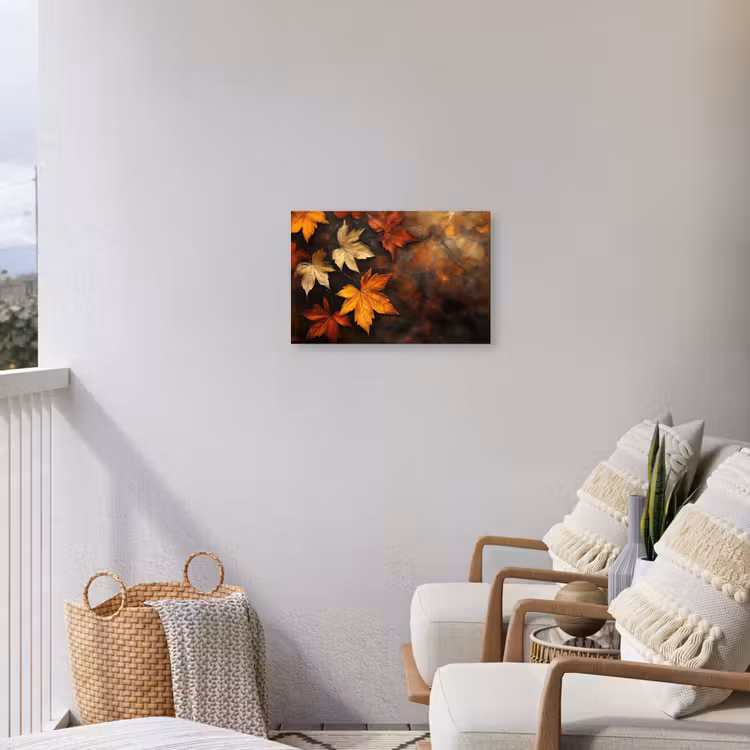 Buiten canvas - Herfstbladeren - Bruin - Oranje bladeren - Herfst rood — 4