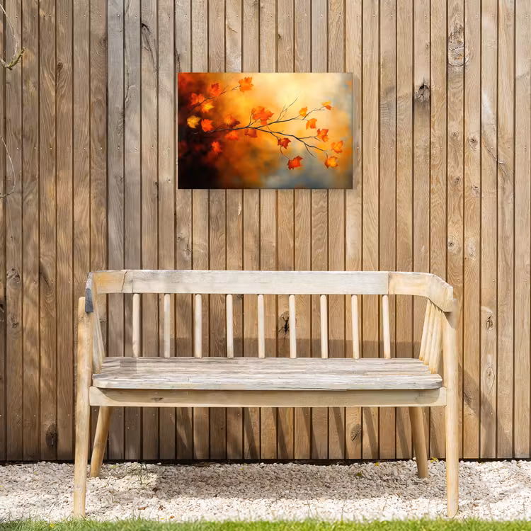 Buiten canvas - Herfstbladeren - Oranje - Abstract - Herfsttakken - Natuur — 3